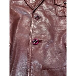 Etienne Aigner Burgundy Leather Jacket